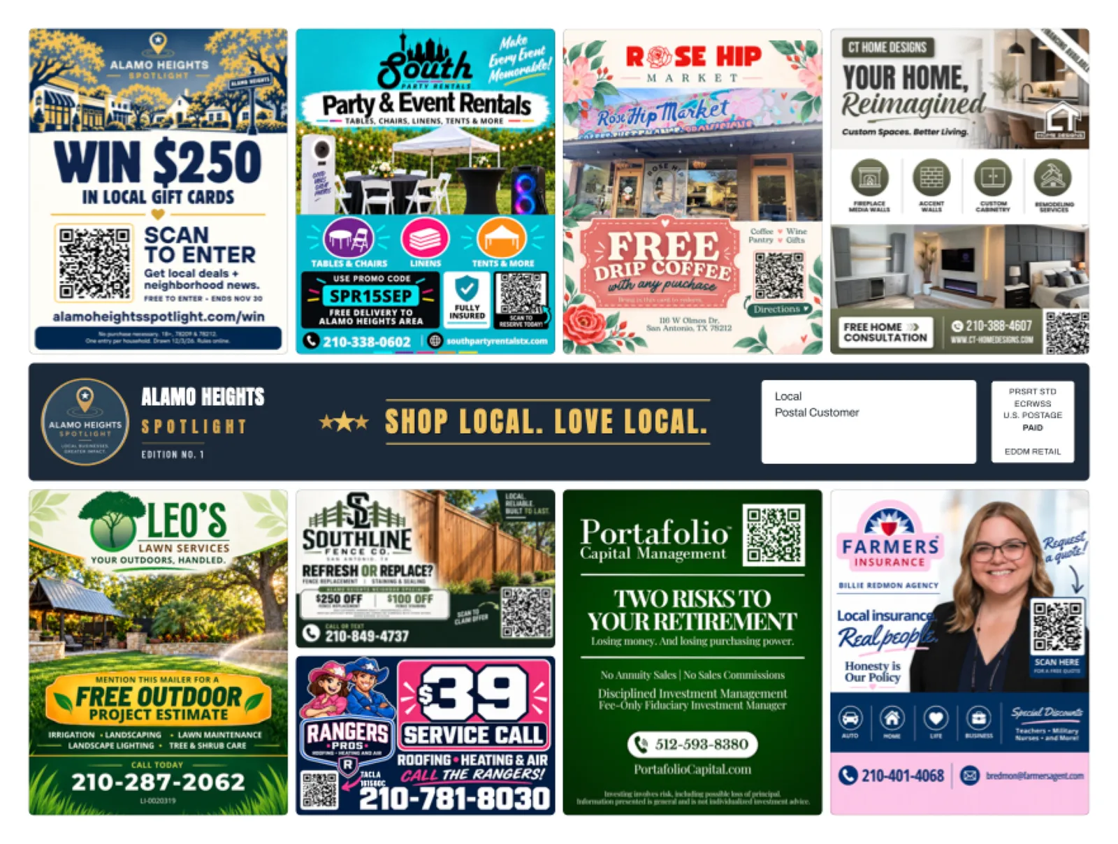 Front of sample Alamo Heights artwork — preview for Craig Ranch Spotlight